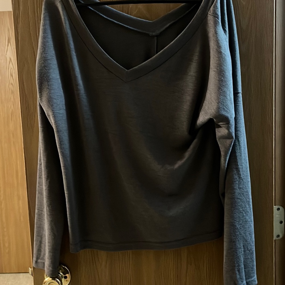 Gray V neck sweater